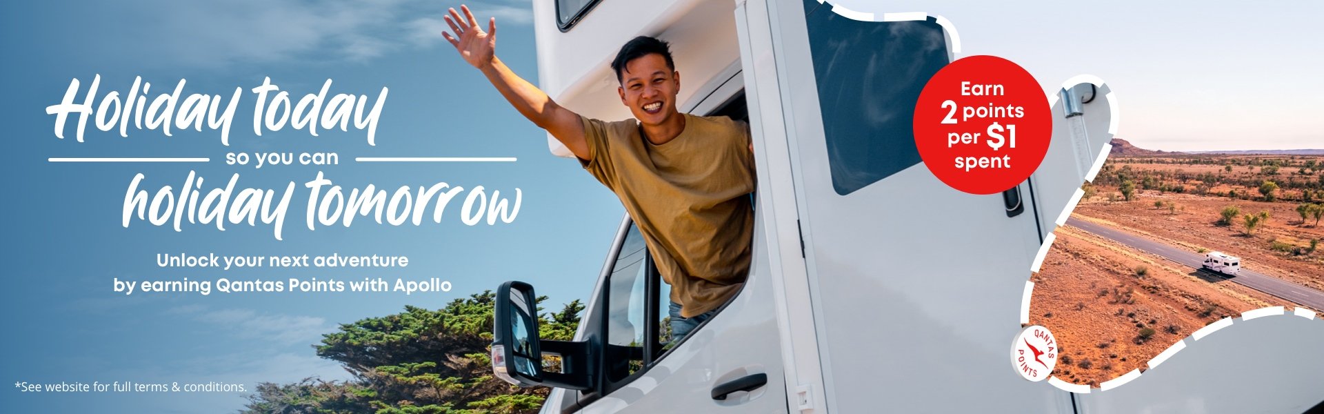 You can Earn Qantas Points when Hiring a Camper with Apollo Motorhome Holidays