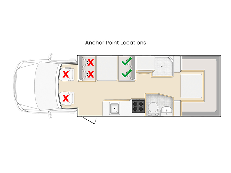 Apollo Euro Deluxe Anchor Point Locations - IVECO (make and model not guaranteed)