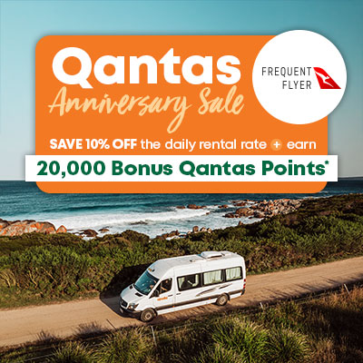 Earn 20,000 Qantas Points and save 10% off with a camper holiday